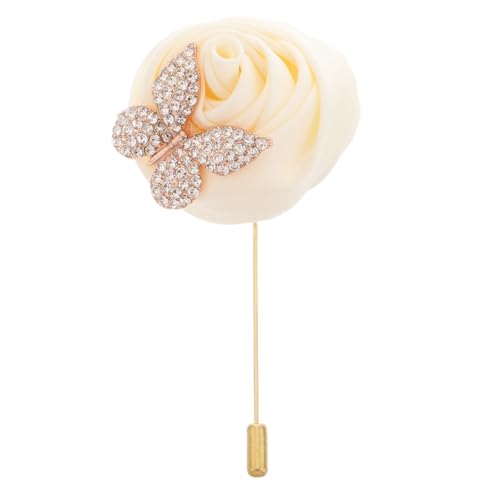 TEMPNAP Hochzeitsbrosche Für Herren Strass Blumenbrosche Rosenblumenbrosche Hochzeitsrose Ansteckblume Für Hochzeiten Ansteckblume Für Den Bräutigam Hochzeitsdekoration von TEMPNAP