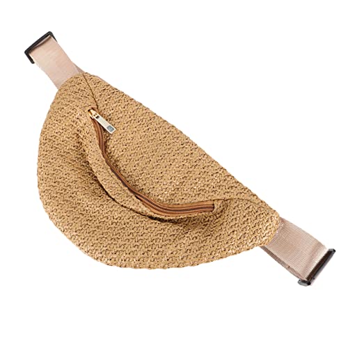 TEMPNAP Bauchtasche Crossbody Aus Stroh Für Damen Sommer Hüfttasche Mit Gewebtem Muster Gürteltasche Für Reisen Und Täglichen Gebrauch Robustes von TEMPNAP