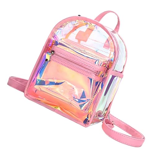 TEMPNAP Iridescent Holographic Mini Backpack Für Frauen Transparentes Multifunktionales Design Als Rucksack Schultertasche Oder Crossbody-Tasche Für Konzerte Und Alltag von TEMPNAP