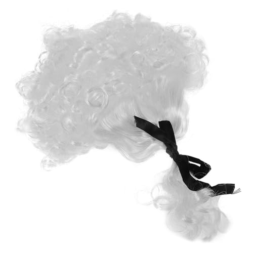 TEMPNAP Judge Perücke Für Halloween Und Kostümpartys Kurze Lockige Weiße Perücke Für Erwachsene Für Richter Und Anwaltrollen Komfortabel Und Wiederverwendbar von TEMPNAP