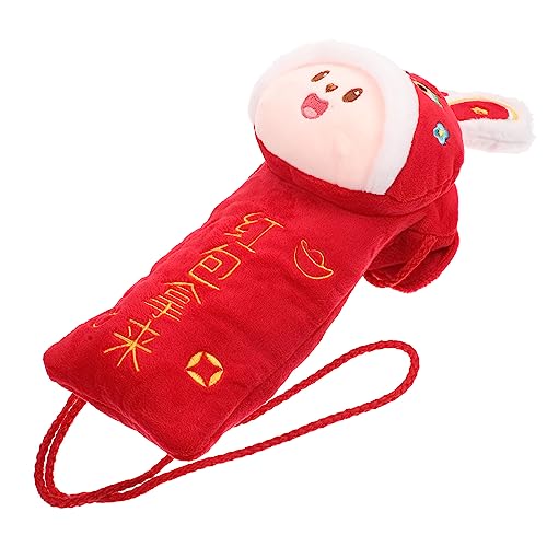 TEMPNAP Rote Umhängetasche Aus Plüsch Für Jahr des Hasen Geldgeschenk Für Frühlingsfest Süße Kinderaccessoires Perfektes Neujahrsgeschenk Für Familie Und Freunde von TEMPNAP