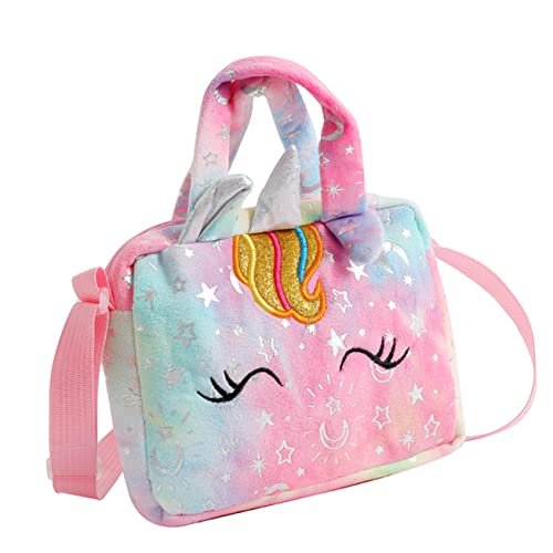 TEMPNAP Kreative Cartoon Einhorn Umhängetasche für Mädchen Verstellbare Handtasche im Fantasievollen Design für Geburtstagsgeschenke Ostern und Besondere Anlässe von TEMPNAP