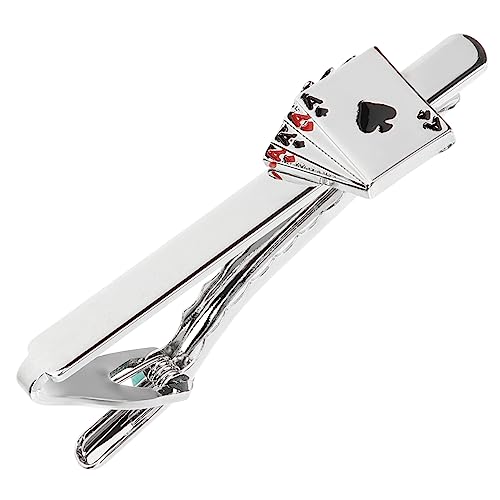 TEMPNAP Kreative Krawattenklammer Für Herren Stilvolle Edelstahl Krawattennadel Im Pokerdesign Leichte Und Langlebige Krawattenclip Für Business Und Alltag Vielseitig Einsetzbar von TEMPNAP