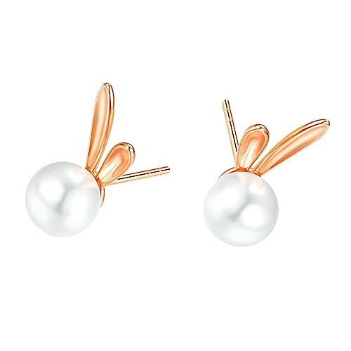 TEMPNAP Kreative Ohrringe Kaninchenform mit Perlen für Damen Funkelnde Stilvolle Ohrstecker für Besondere Anlässe für Freunde und Geliebte von TEMPNAP