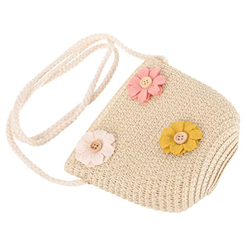 TEMPNAP Kreuzbody Strandtasche Geflochtenem Stroh Umhängetasche für Mädchen für Sommer Leicht und Strapazierfähig für Kleine Utensilien Zufällige Farbe Zufällige Farbe von TEMPNAP