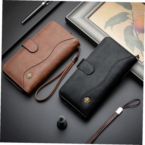 TEMPNAP Lange Herren Geldbörse mit Großem Kartenfach und Handyfach Multifunktionale Vintage Geldtasche aus Hochwertigem Material als Wallet und Clutch für Alltag und Büro Zufällige Farbe von TEMPNAP