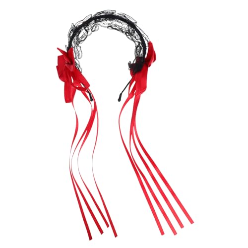 TEMPNAP Stirnband Mit Schleife Und Haarspangen Aus Spitze Kopfbedeckung Für Damen Im Lolita-stil Zubehör Für Dienstmädchenkostüme Und Cosplay-partys von TEMPNAP