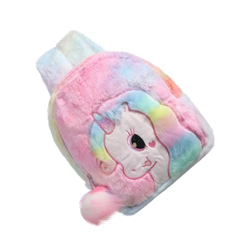 TEMPNAP Mädchen Rucksack Mit Niedlichem Einhorn Design Weicher Kindergarten Schulranzen Für Junge Mädchen Vielseitiger Freizeit Und Reisetasche Leicht Zu Reinigende Plüschmaterialien von TEMPNAP