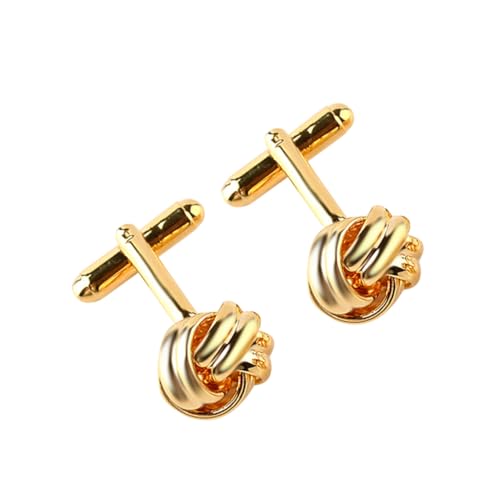 TEMPNAP Manschettenknöpfe Herren Goldfarbene Knotendesigns Aus Premiumlegierung Business Hochzeit Festlich Geschenkidee von TEMPNAP