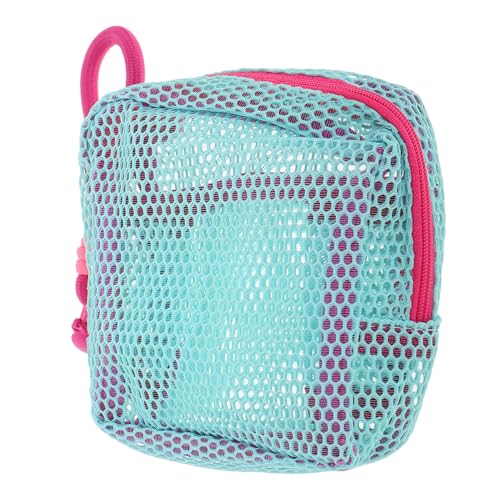 TEMPNAP Mesh-Aufbewahrungstasche Mini-Geldbörse Schmuckbeutel-Schlüsselanhänger Wickeltasche Rucksack Kosmetiktasche Reisetasche Taschenschlüsselkette Make-up-Schwamm-Etui Drahtgeflecht von TEMPNAP