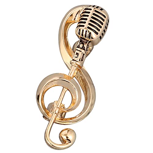 TEMPNAP Mikrofon Brosche für Frauen Vintage Musiknote Anstecknadel Elegantes Schmuckstück für Besondere Anlässe für Geburtstage Konzerte und von TEMPNAP