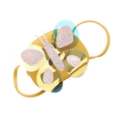 TEMPNAP Mini Handtasche im Schmetterlingsdesign Niedliche Umhängetasche für Mädchen mit Reißverschluss für Aufbewahrung und Alltag zu Tragen Gelb von TEMPNAP