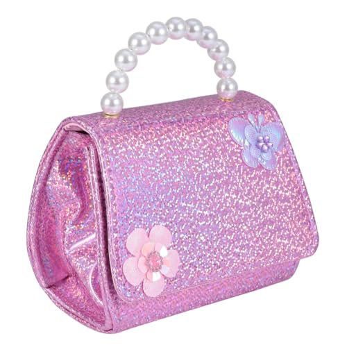 TEMPNAP Mini Pearl Handtasche mit Blumenmuster und Abnehmbarem Schulterriemen Leichte Umhängetasche für Mädchen Geräumige Crossbody Bag Zartem Rosa von TEMPNAP