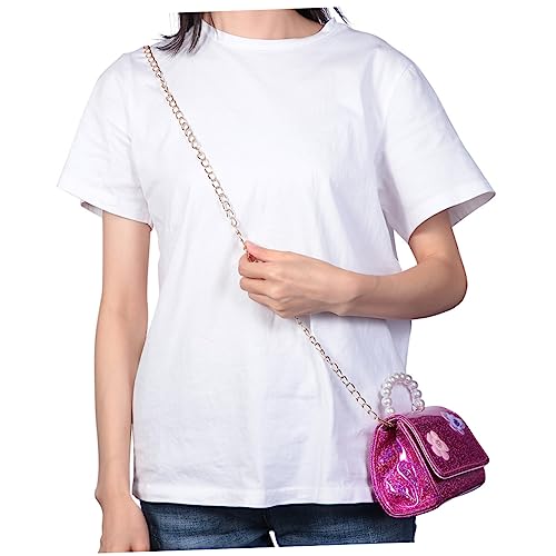 TEMPNAP Mini Perlenhandtasche Glänzende Handtaschen Kindertaschen Für Mädchen Süße Geldbörse Umhängetasche Handtasche Mädchenhandtasche Für Umhängetasche Kettentasche Rot von TEMPNAP