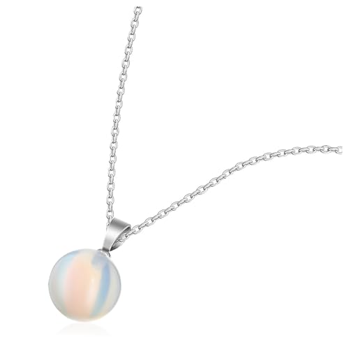 TEMPNAP Moonstone Halskette Damen Anhänger Halskette mit Mondstein Minimalistisches Design Für Besonderen Farbe Farbe von TEMPNAP