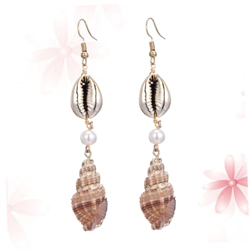 TEMPNAP Muschel Ohrhänger Damen Meeresinspirierte Spiralförmige Muschel Ohrringe Eleganter Schmuck für Frauen und Mädchen Geeignet für Alltag und Besondere Anlässe von TEMPNAP