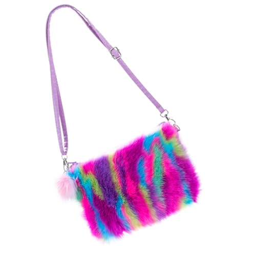 TEMPNAP Mädchen Plüsch Umhängetasche Leichte Crossbody-Bag Für Mädchen Verstellbarer Trageriemen Praktische Schultertasche Für Alltag Und Besondere Anlässe Farbenfrohes Design Für Kleingel von TEMPNAP