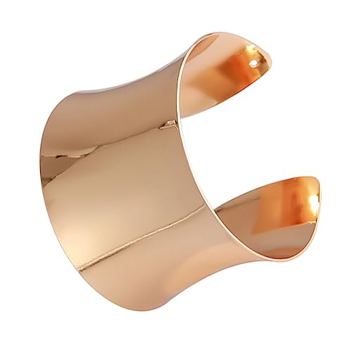 TEMPNAP Offener Punk Armreif Damen Verstellbarer Grooviger Manschettenarmband Modischer Breiter Metall Cuff Bangle für Minimalistischen Streetstyle von TEMPNAP