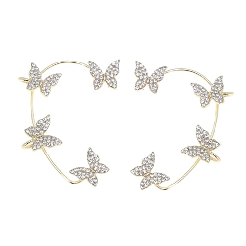 TEMPNAP Ohrclips Schmetterling Zirkonia Damen Ohrschmuck Ohne Ohrlöcher Eleganter Clip Schmuck Modisch Vielseitig für Alltag und Festliche Anlässe von TEMPNAP