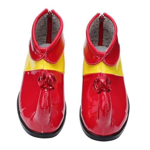 TEMPNAP PU Clown Schuhe für Erwachsene Langlebig und Verstellbar Bequeme Party und Cosplay Schuhe in Leuchtendem Rot Gelb für Karneval Halloween und Zirkus Dekoration Zufällige Farbe von TEMPNAP