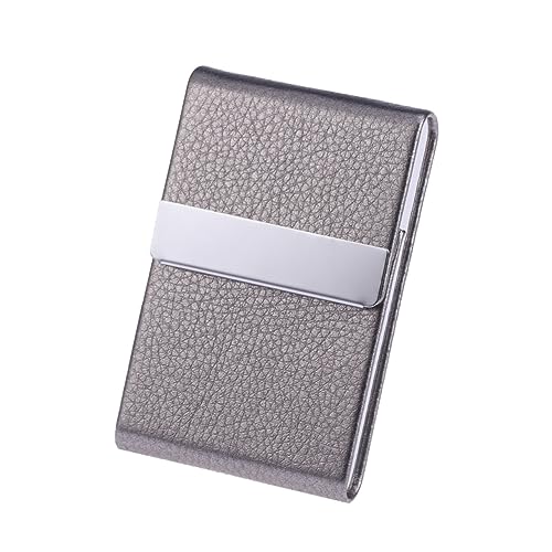 TEMPNAP Pu Leder Visitenkartenetui Eleganter Business Aus Edelstahl Mit Lederoberfläche Geeignet Für Kreditkarten Und Id-Karten Professionelles Design Für Männer Und Frauen von TEMPNAP