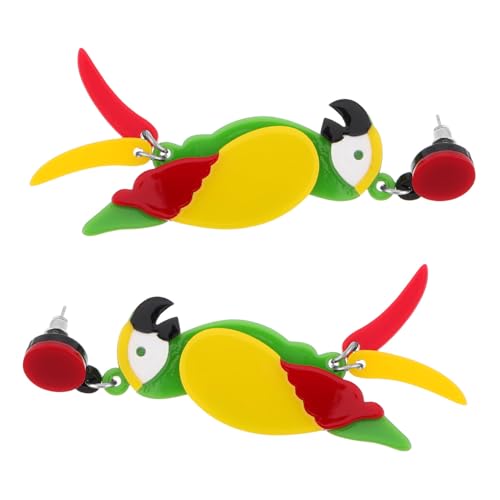 TEMPNAP Papagei-ohrringe Für Damen Bunte Acryl-vogel-ohrhänger Tierohrringe Mit Baumelndem Papagei-design Lustiger Tierschmuck Für Frauen von TEMPNAP