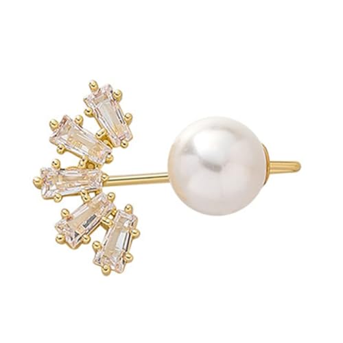 TEMPNAP Perlen Sicherheitsbrosche Damen mit Zirkonia und Perlenkopf Modische Anstecknadel für Kleidung Praktische Tragbare Brosche Rostfrei und Langlebig Accessoire für Alltag und von TEMPNAP
