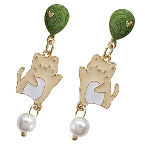 TEMPNAP Perlen Katzen Ohrringe Perlenschmuck Für Damen Modeschmuck Zum Tragen Bei Festivals Und Geburtstagen von TEMPNAP