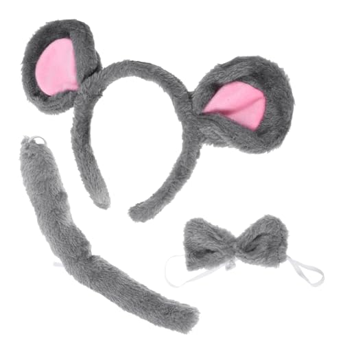 TEMPNAP Plüsch Ohren Haarreif Set mit und Fliege Tier Kostüm Zubehör für Halloween Karneval und Geburtstagsfeiern Leichte Tragbare Animal Ear Hairbands für Damen von TEMPNAP