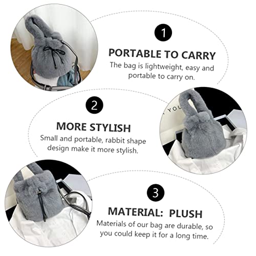 TEMPNAP Plüsch Umhängetasche Damen Schultertasche Rabbit Shape Modisch Klein Tragbar Hohe Kapazität Für Handy Kosmetik Schlüssel von TEMPNAP