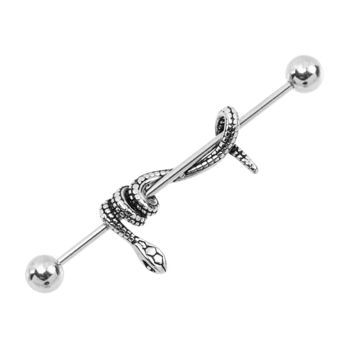 TEMPNAP Punk Snake Cartilage Earring Gothic Ear Bone Barbell Tragbar als Nasenring Langlebig und Leicht Abzulegen für Ohr und Knorpelpiercings von TEMPNAP