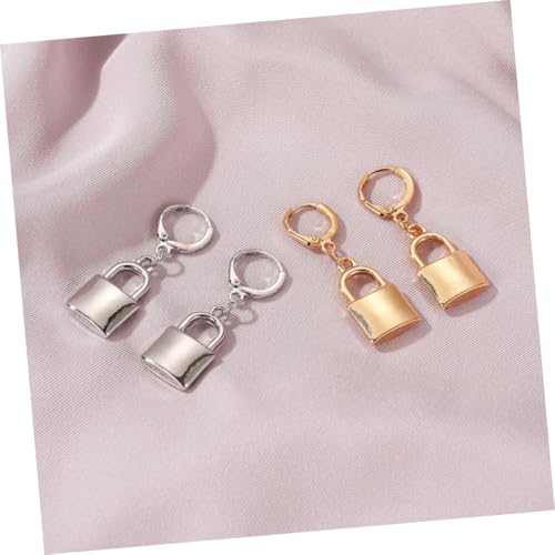 TEMPNAP Punk Stil Lock Ohrringe Silber Unisex Kreative Kleine Ohrstecker Vielseitig Tragbar Modisch für Damen und Herren von TEMPNAP