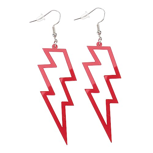 TEMPNAP Punk stil Ohrstecker Fluoreszierend Rot Modische Resin ohrringe mit auffälligem Design Leicht und Bruchsicher Auffälliger Schmuck für Party Festival und Alltag Unisex Accessoire von TEMPNAP