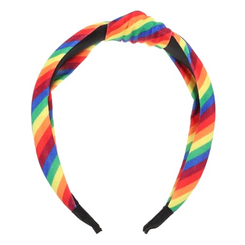 TEMPNAP Regenbogen-haarband Mit Knoten Modisches Damen-stirnband Weiches Stirnband Für Damen Auffälliges Design Lebendige Farben Sicherer Und Rutschfester Halt von TEMPNAP