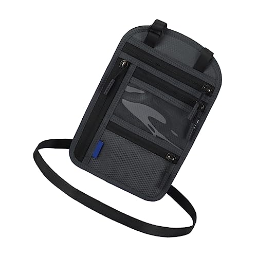 TEMPNAP Reisepasshülle RFID Schutz Tragbare Reisetasche Für Dokumente Umhängetasche Für Damen Und Herren Multifunktionale Brusttasche Für Reisen Dunkelgrau Für Ausweise Und von TEMPNAP