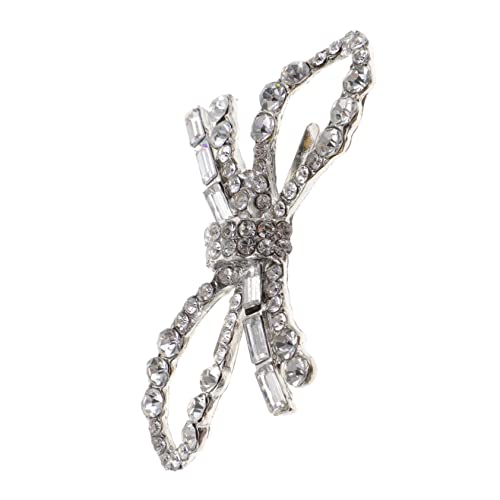 TEMPNAP Rhinestone Schuhclip für Damen Eleganter Schleifen Clip Wiederverwendbare Schuhdekoration für Hochzeiten Partys und Besondere Anlässe Stilvoller Schuhschmuck Silber von TEMPNAP