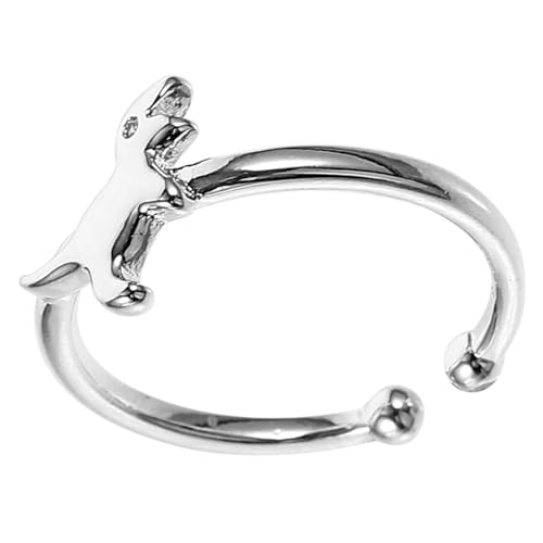 TEMPNAP Dinosaurier-ring Für Damen Verstellbar Fingerring Aus Kupfer Ringschmuck Mit Dinosaurier-design Offener Damenring von TEMPNAP