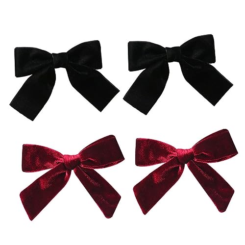 TEMPNAP Samt Haaraccessoires Mit Bogen Design Elegante Haarnadeln Für Frauen Stilvolle Haarclips Für Partys Und Besondere Anlässe Und Weinrot von TEMPNAP