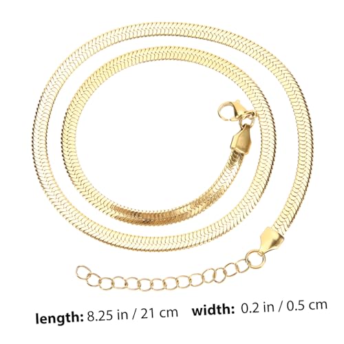 TEMPNAP Schlangen kette Edelstahl Flache Schlangenknochenkette Minimalistische Damen Halskette Modisch für Freundin Geburtstag von TEMPNAP