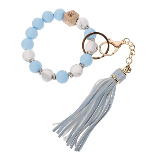 TEMPNAP Schlüsselanhänger-armband Mit Perlen Schlüsselring-armband Aus Silikon Mit Quaste Tragbares Armreif-schlüsselanhänger Für Schlüssel von TEMPNAP