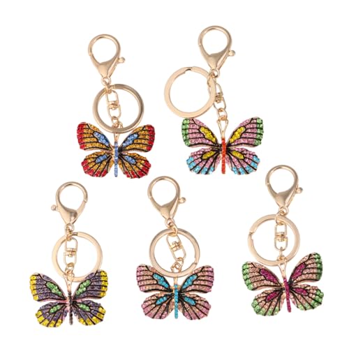 TEMPNAP Schmetterling Schlüsselanhänger mit Strass Kreativer Blauer Metall Anhänger Modisches für Damen Mädchen Langlebiger Taschen und Autoschmuck von TEMPNAP