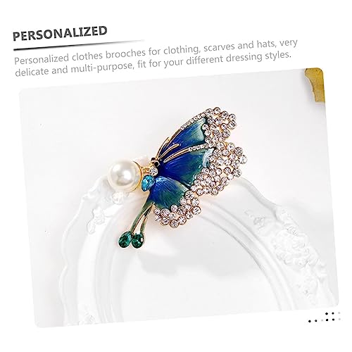 TEMPNAP Schmetterlingsbrosche mit Strasssteinen Farbig Lackiert Langlebige Anstecknadel aus Hochwertiger Legierung Modisches Schmuckaccessoire für Damenjacken Rucksäcke und Schals von TEMPNAP