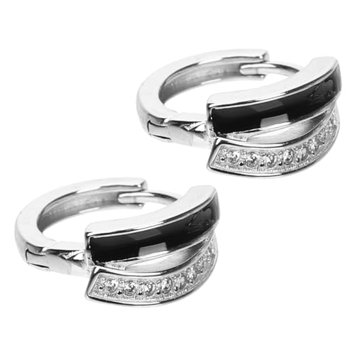 TEMPNAP Schwarze Tropfen Ohrringe mit Kristallbesatz Modische Creolen für Damen Individuelle Schmuckstücke für Alltag und Festtage Nickelfrei Stilvoll und Leicht Kombinierbar von TEMPNAP