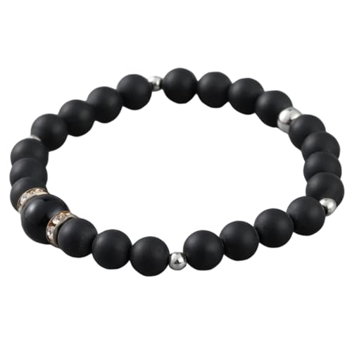 TEMPNAP Schwarzes Marmor Armband für Herren Einstellbares Perlenarmband im Europäischen Modisches für Vater oder Freund Bequeme von TEMPNAP