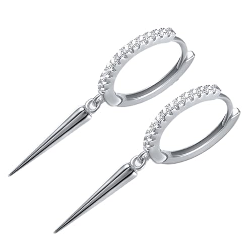 TEMPNAP Sterlingsilber Ohrstecker Damen Geometrische Ohrhänger mit Zirkonbesatz Elegant Leichtes Design Hypoallergen Schmuck für Alltag und Festtage von TEMPNAP