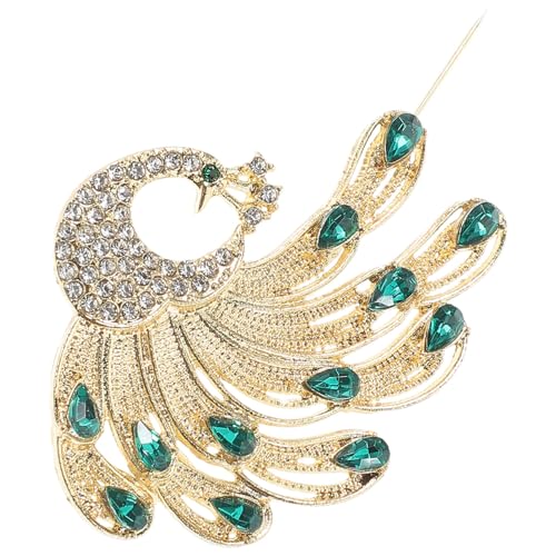 TEMPNAP Strass-pfau-brosche Für Damen Dekorative Brosche Für Kleid Pfauen-anstecknadel Mit Strass-dekor Für Hochzeitskleider Und Damenkleidung von TEMPNAP