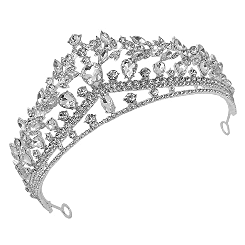 TEMPNAP Strasskrone Tiara Eleganter Kopfschmuck für Frauen Hochzeit Besondere Anlässe Hochwertige Verarbeitung Einfach für Fotoshootings Silberfarben von TEMPNAP