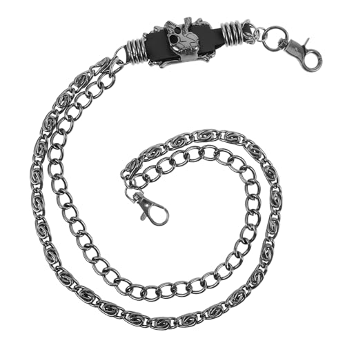 TEMPNAP Punk Skull Kette Für Jeans Metall-hosenkette Im Gothic-stil Rock Accessoire Für Und Für Lässige Outfits Und Jeans von TEMPNAP