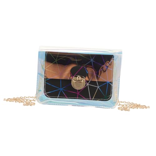 TEMPNAP Stylische Transparente Crossbody Tasche aus Leichtem PU Geometrisches Muster Verstellbarer Schultergurt Umhängetasche für Damen für Party Shopping und Reisen von TEMPNAP
