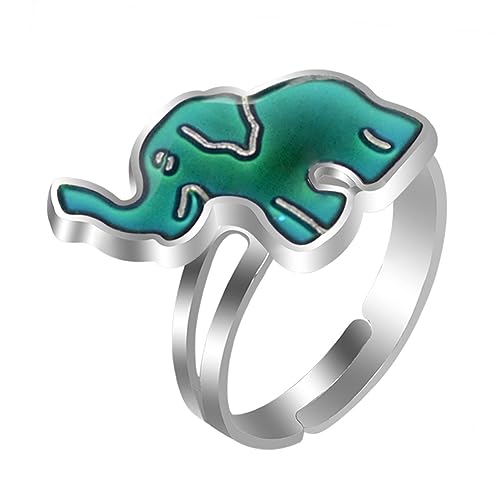 TEMPNAP Thermochromischer Ring für Verstellbarer Fingerring Kreative Schmuckdekoration für Mädchen Modisches Accessoire für Anlässe Farbwechselnder Ring von TEMPNAP